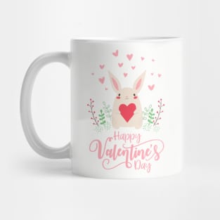 Cute and Adorable Valentine Bunny with a Heart Mug